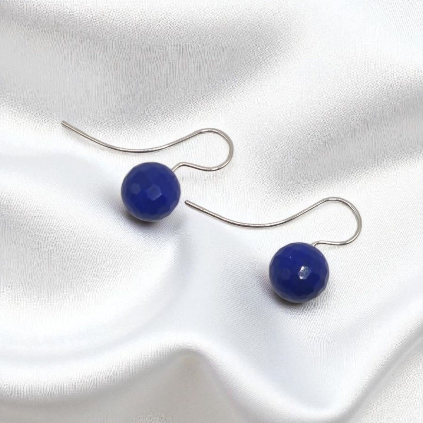 Ohrhänger mit echten Lapis Lazuli Kugeln in 925 Sterling Silber