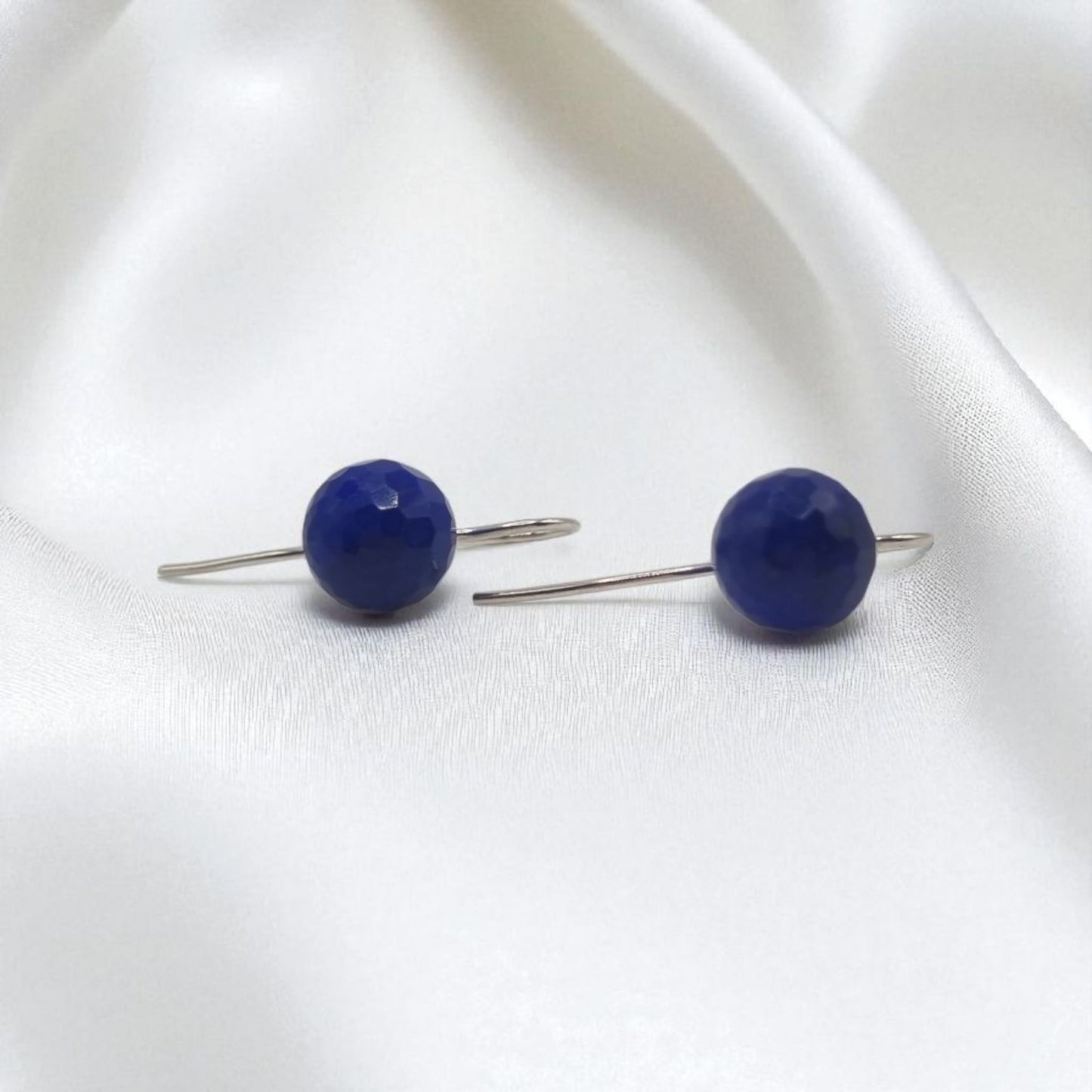 Ohrhänger mit echten Lapis Lazuli Kugeln in 925 Sterling Silber