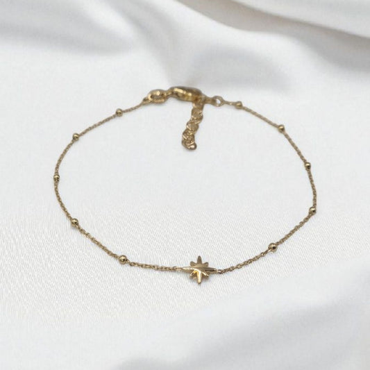 Armband Stern mit Kugeln in 925 Sterling Silber vergoldet