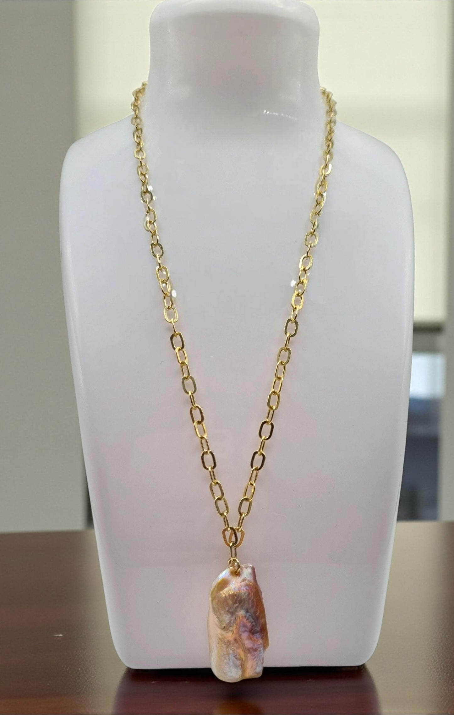 Halskette Süßwasserperle Barock Farbverlauf rosa lila in 925 Sterling Silber vergoldet