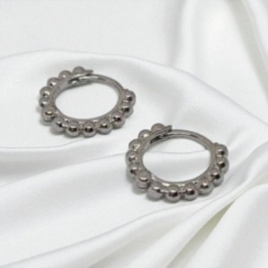 Kugel Kügelchen Creolen 12mm in 925 Sterling Silber