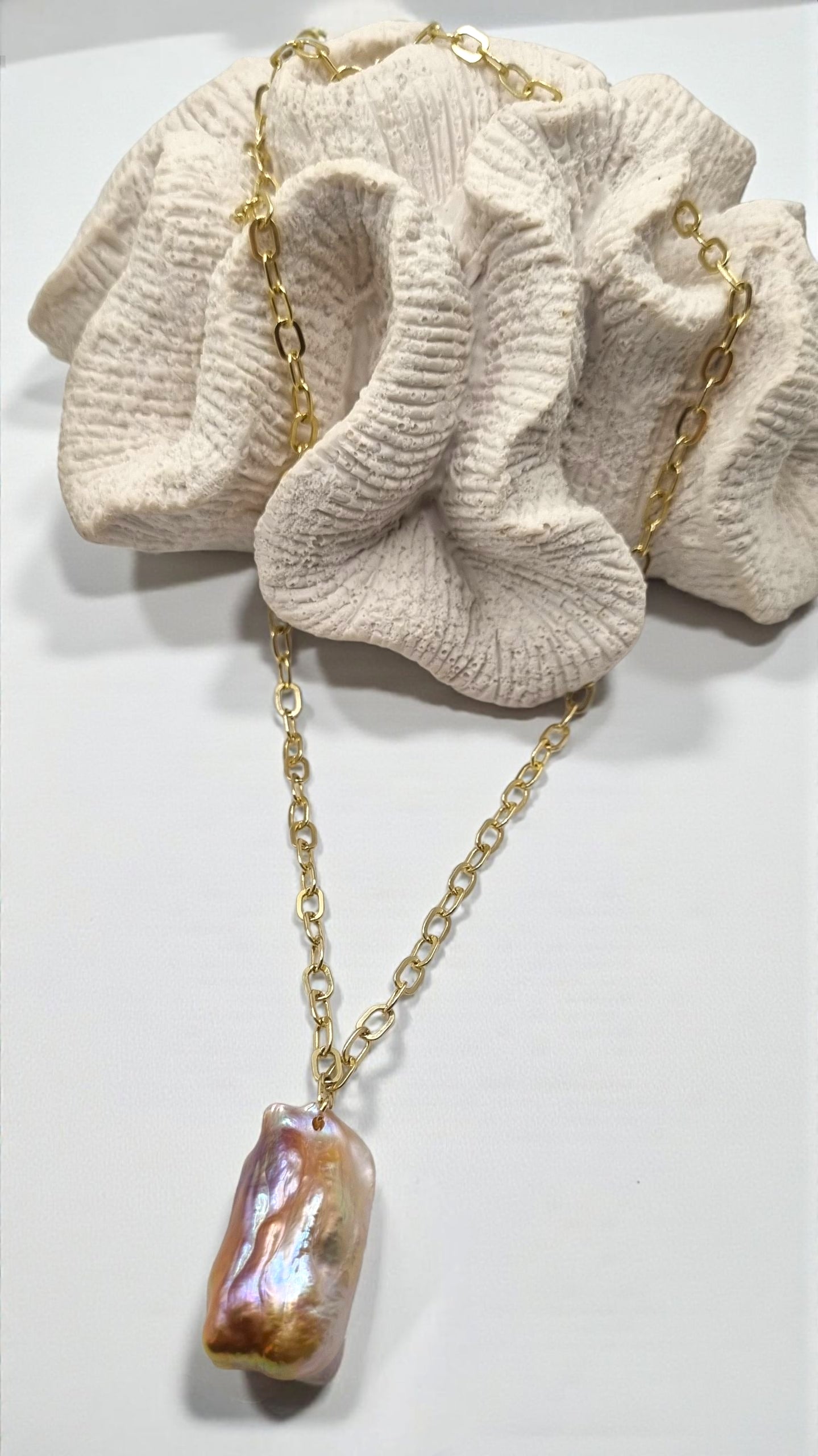 Halskette Süßwasserperle Barock Farbverlauf rosa lila in 925 Sterling Silber vergoldet