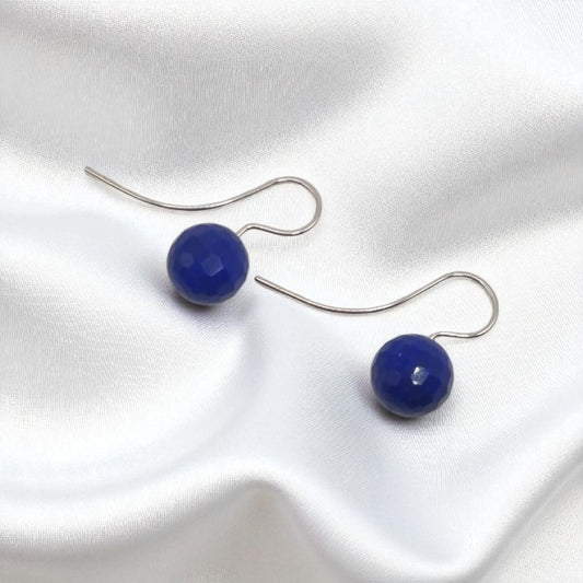 Ohrhänger mit echten Lapis Lazuli Kugeln in 925 Sterling Silber